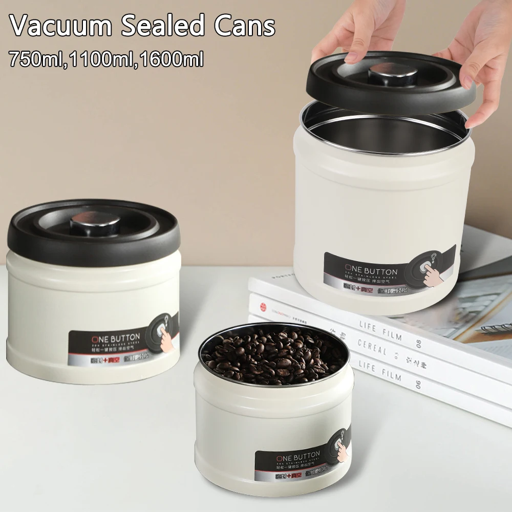 Вакуумная герметичная банка для кофейных зерен вакуумная из нержавеющей стали 304