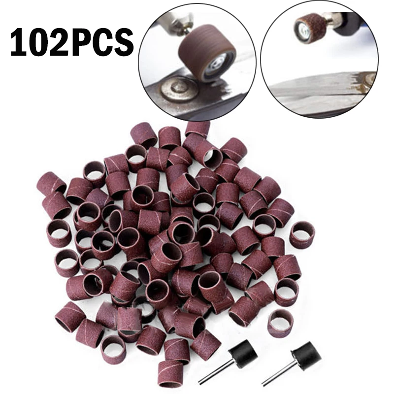 

Abrasive Sanding Bands Tool Kit Accessories Attachment Polishing Grinding 100Pcs 80 Grit Drum Sleeves Convenient