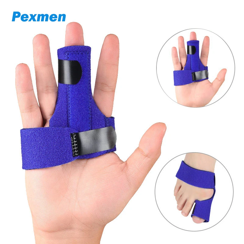 

Pexmen Trigger Toe and Finger Splints Wraps Support Brace Broken Sprained Toes Fingers Protector Straightener Arthritis Relief