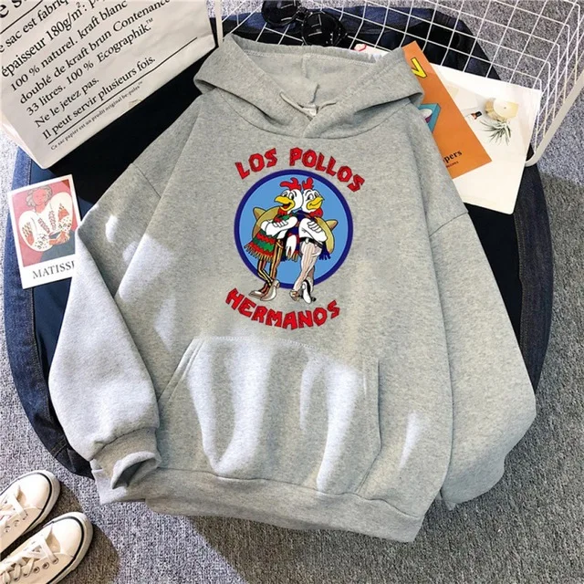 

Мужская модная Толстовка Los Pollos Hermanos, зимний свитшот с капюшоном, Повседневный пуловер с цыплятами и братьями, уличная одежда оверсайз в сти...