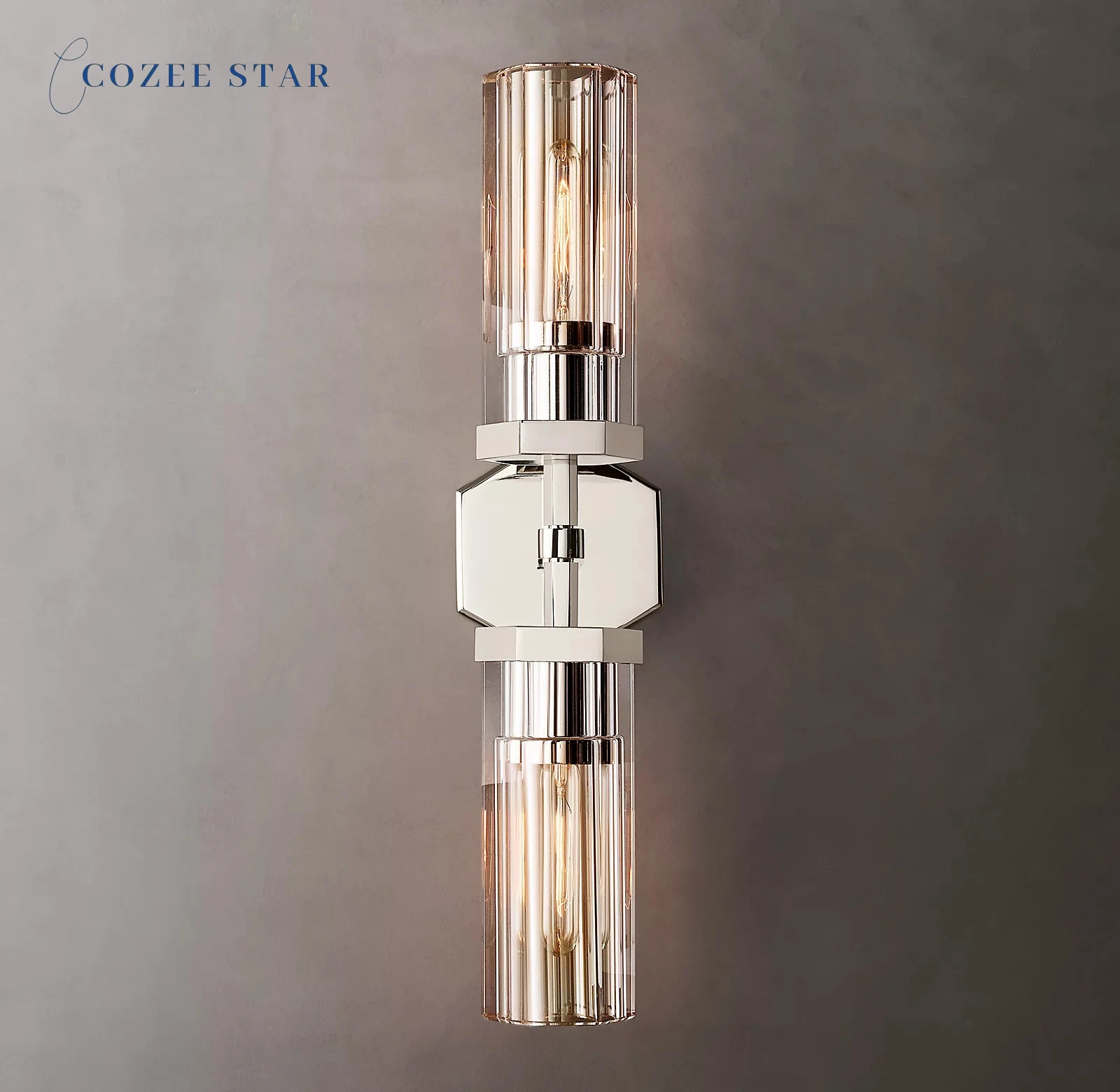 Современные шестиугольные линейные бра Lambeth в стиле ретро зеркальные латунные