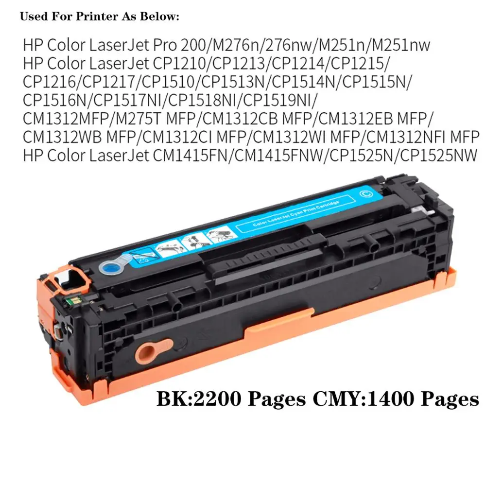Фото Тонер-картридж для HP LaserJet Pro 200 Color M251 M251NW M276 M276 MFP M276NW M276NW MFP M251 M251NW M276 M276NW 131A 131X №5