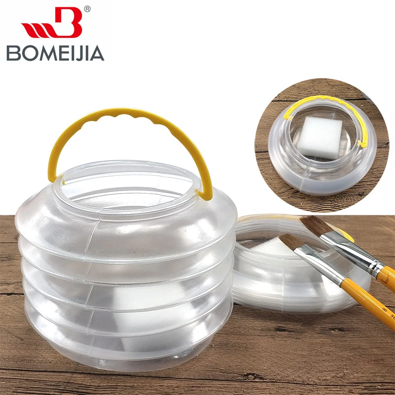 

Factory Outlet High Quality Transparent Diameter Compression Folding Pen Holder Portable Plastic Bucket