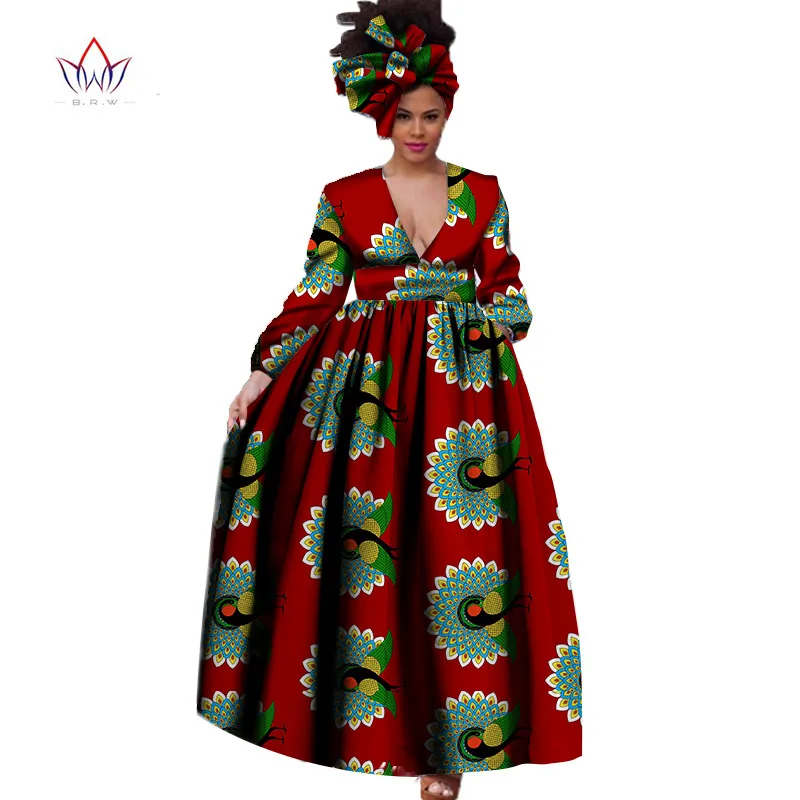 

БРВ Африканский платье для Для женщин осень одежда с длинным рукавом Винтаж Макси платье Дашики вышивка Африканский Базен Риш Femme плюс Разм...