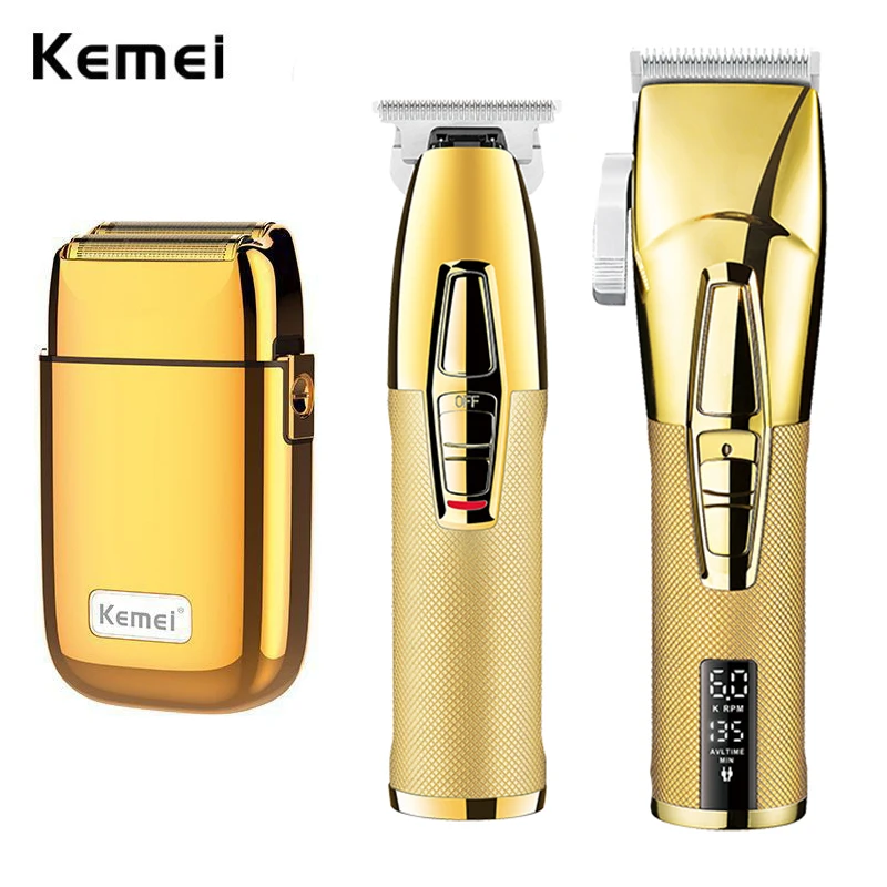 Kemei Professional Hair Clipper Barber Haircut Kit Combos 0m