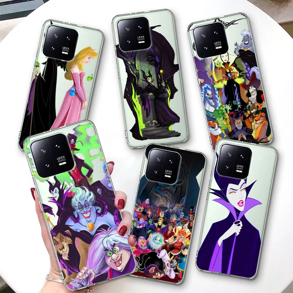 Disney Maleficent Phone Case for Xiaomi Mi 11T 11 9T 10T 12 12X 12T A2 13 9 CC9 A3 CC9E 10 11i 5X A1 8 Lite 6X Clear TPU Cover