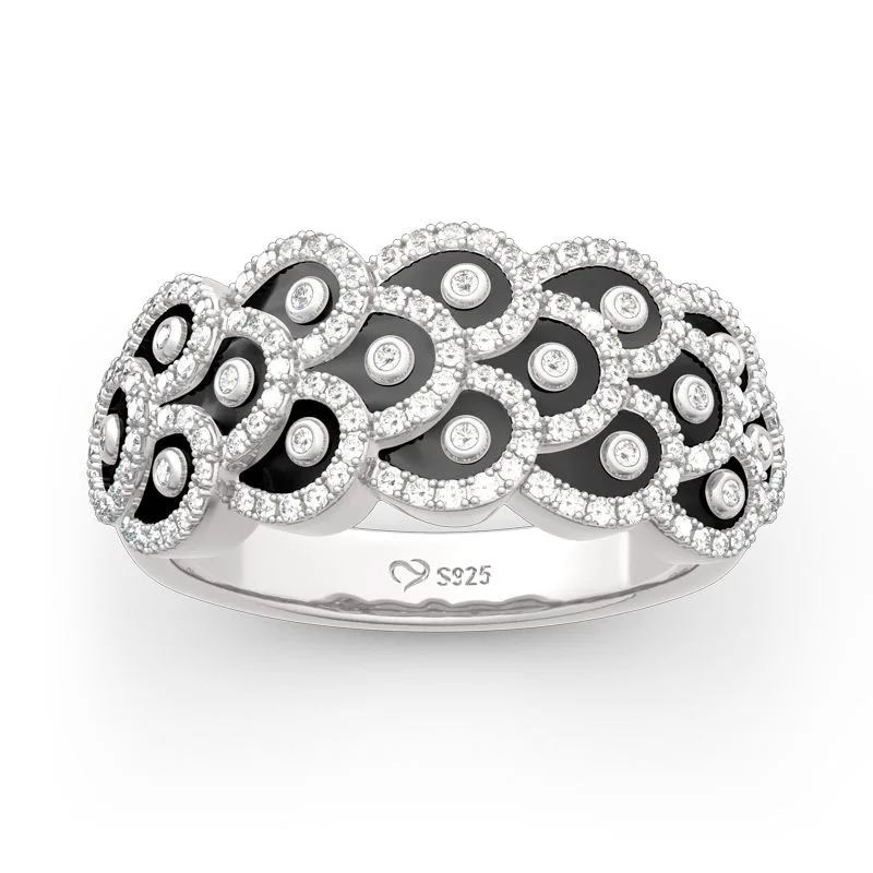 

New Trendy Silver Color Peacock Tail Rings For Women White CZ Stone Inlay Ethnic Style Fashion Jewelry Cocktail Party Gift Ring