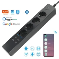 eu wifi smart home power strip 4eu 4usb outlets plug 5v3 1a charging port timing bluetooth control with alexa google assistant