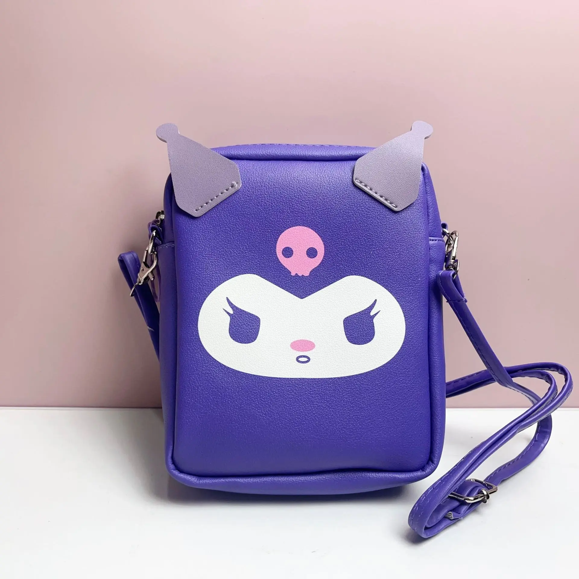 Kawaii Sanrio Kuromi Hello Kitty Cinnamorroll Melody Pom Purin кожаная детская мини-сумка милая мультяшная