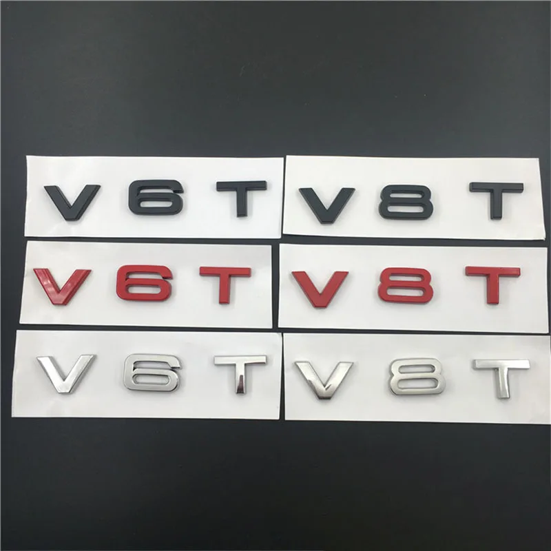 Стайлинг автомобиля 3D металлический V6T V8T V6 V8 T боковой корпус крыльев значок на