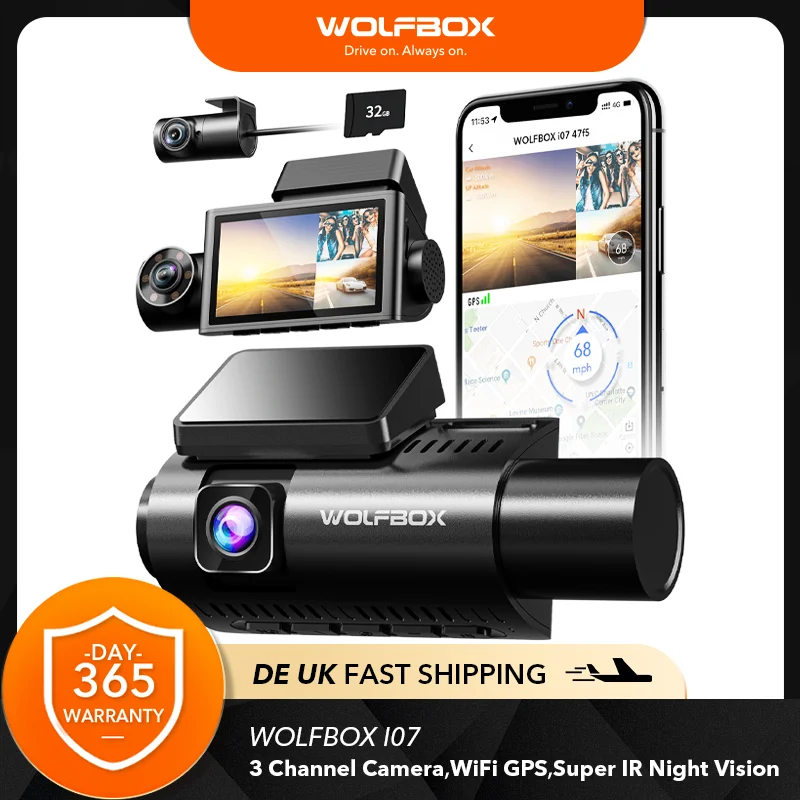 ΠΠΈΠ΄Π΅ΠΎΡΠ΅Π³ΠΈΡΡΡΠ°ΡΠΎΡ WOLFBOX I07, 3 ΠΊΠ°Π½Π°Π»Π°, 4K, GPS, Wi-Fi, 170 FOV WDR ΠΠΈΠ΄Π΅ΠΎΡΠ΅Π³ΠΈΡΡΡΠ°ΡΠΎΡ WOLFBOX I07, 3 ΠΊΠ°Π½Π°Π»Π°, 4K, GPS, Wi-Fi, 170 FOV WDR