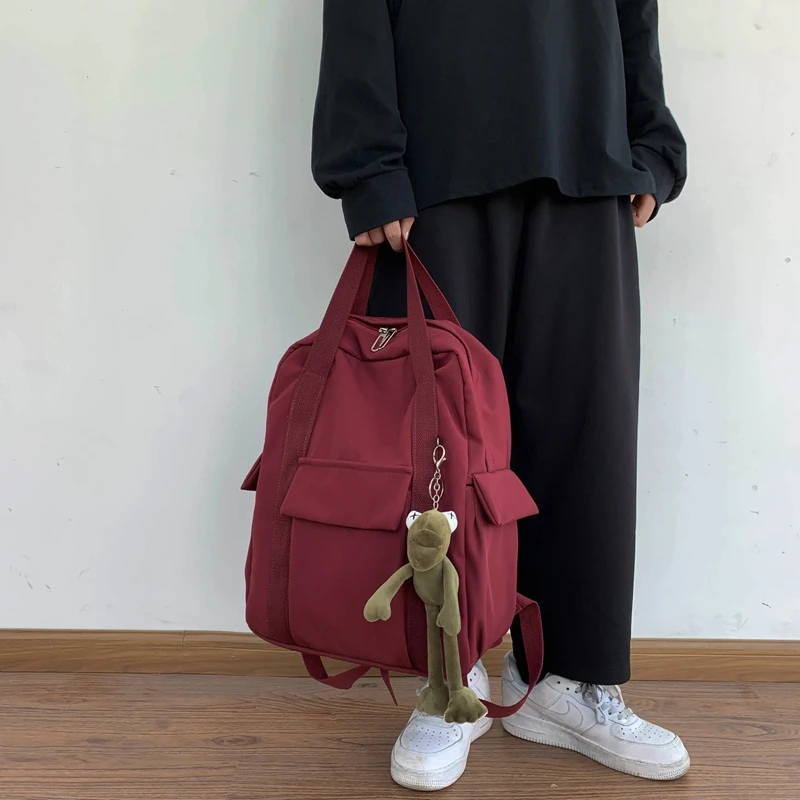 Hundred And One Double Shoulder Bag Female Large Capacity Double Shoulder Bag Korean Version Of The Wind Sen System Simple Schoo