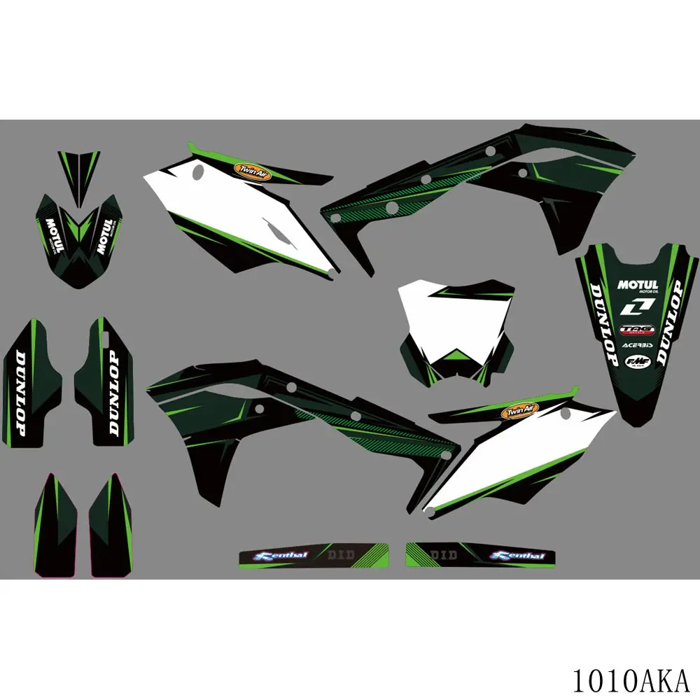 

Full Graphics Decals Stickers Motorcycle Background Custom Number For KAWASAKI KXF250 KXF 250 KX 250F 2017 2018 2019 2020