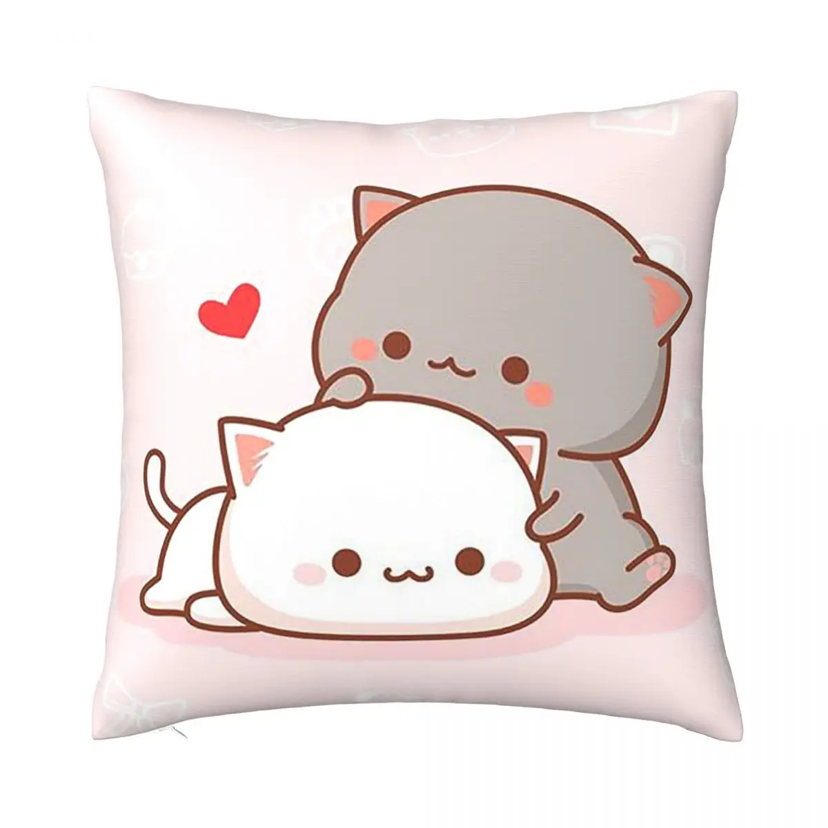 

Cute Couple Cat Peach And Goma Pillowcase Printing Polyester Cushion Cover Gift Pillow Case Cover Home Dropshipping 40*40cm