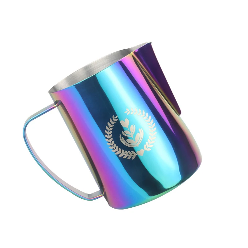 

Milk Steaming Frothing Pitcher, Stainless Steel Non-Stick Milk Jug Pull Flower Cup Perfect for Coffee Cappuccino Latte Art 600ml