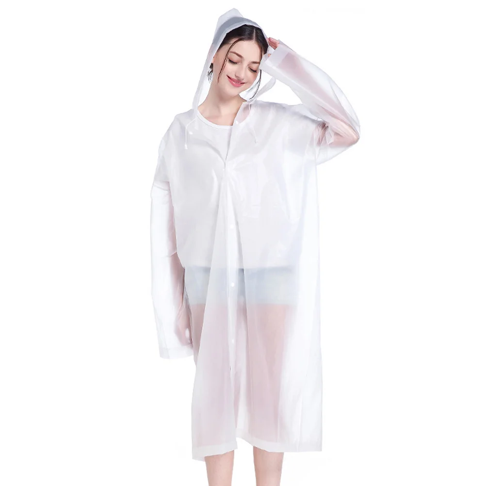 

Rain Raincoat Poncho Ponchos Women Adult Clear Coats Disposable Outdoor Transparent Hood Sleeves Reusable Hiking Coat