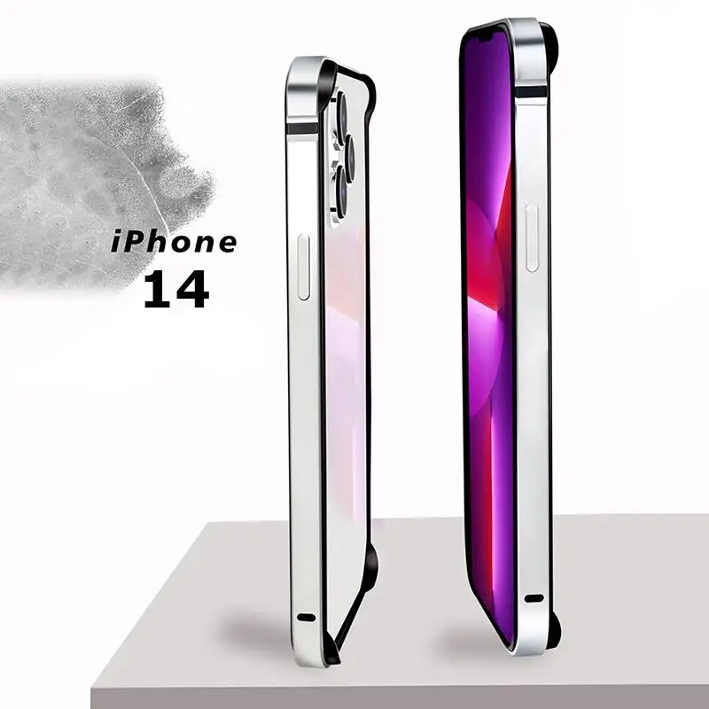 Роскошный Алюминиевый металлический силиконовый бампер для iPhone 14 Pro Max 14Plus