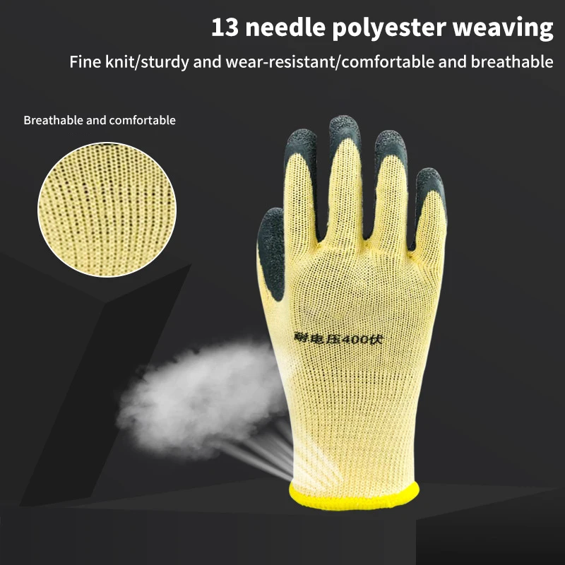 Рабочие перчатки электрика защитный инструмент 400 В изоляционные 1 пара