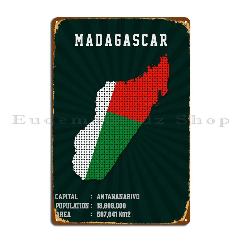

Мадагаскарская карта металлическая фотография железная стена для клуба