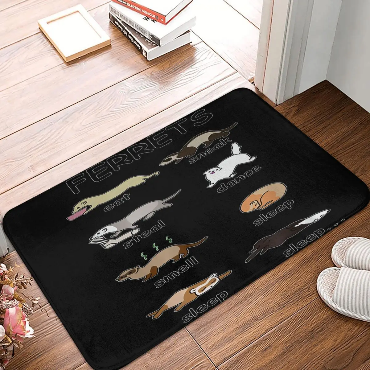 

Ferrets Eat Sneak Steal Dance Smell Sleep Carpet, Polyester Floor Mats Popular Practical Gifts Mats Mats Customizable