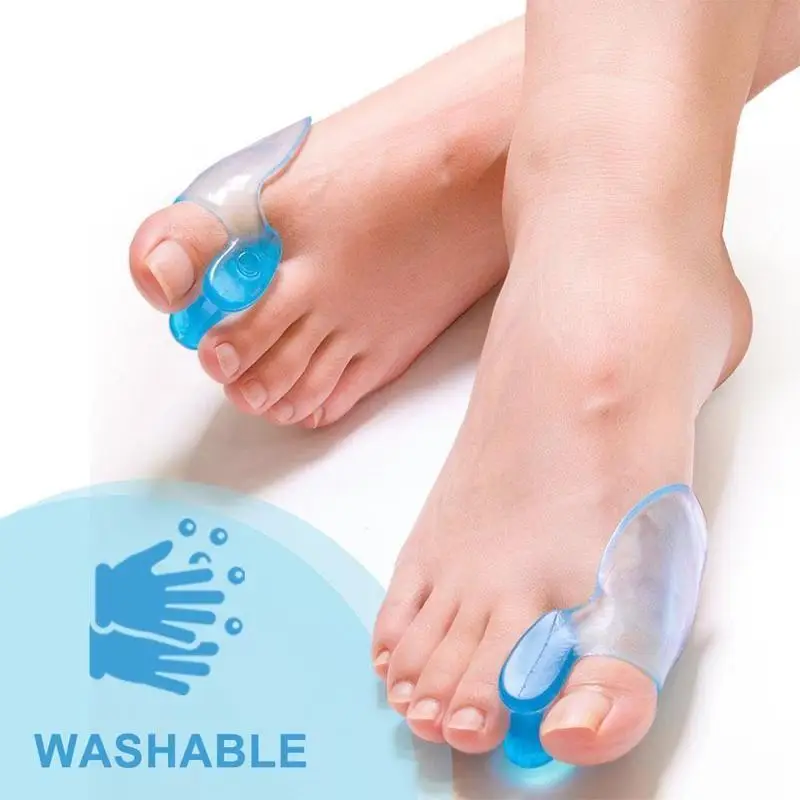 

New 2pcs Big Toe Separator Bone Corrector Straightener Feet Fingers Silicone Protector Adjuster Foot Massager Bunion Gel M9P2