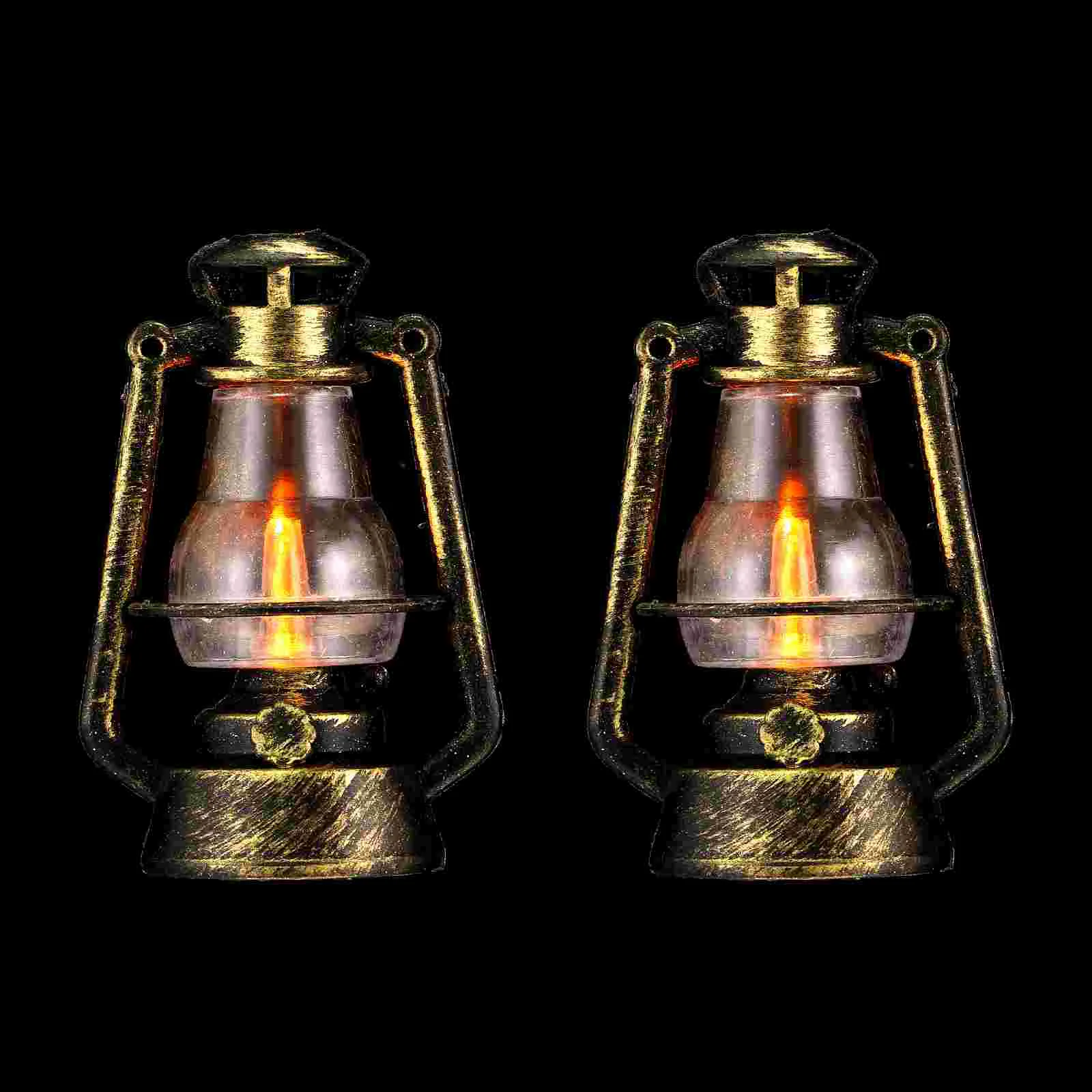 

Lantern Mini Ornament Vintage Miniature Lamp Landscape Dummy Decoration Kerosene Light Micro Lighting Garden Lights Furniture