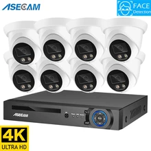 4K Security Camera Face Detect Audio CCTV System NVR POE 8MP AI IP Camera Outdoor Color Night Home Video Surveillance Set Xmeye
