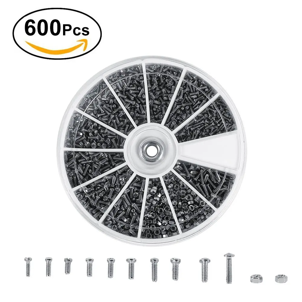 

600x 12 types Small Screws Nuts Electronics Assortment Kit M1 M1.2 M1.4 M1.6 600x 600x