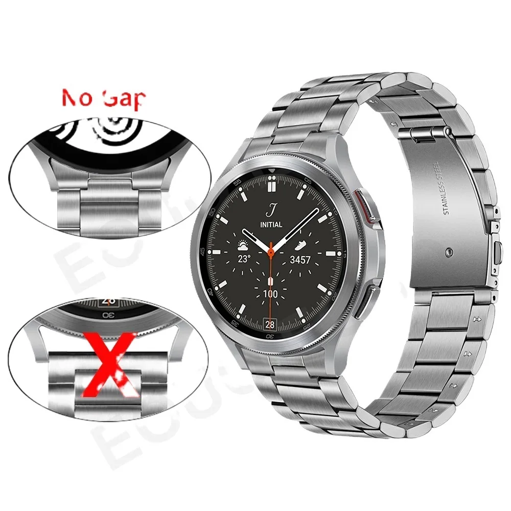 

Ремешок из нержавеющей стали для Samsung Galaxy Watch 4 Classic 46 мм 42 мм/Watch 4 44 мм 40 мм