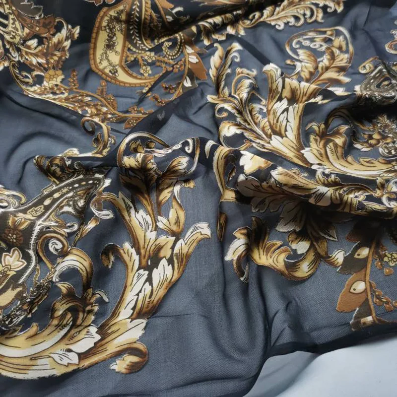 

Qualified Dress Fabric DIY Print Rayon Nylon Burn Out Shirt Wedding Decoration 1 Yard