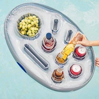 pvc floating drinks holder pool beach party snacks beverage tray portable inflatable swimming pool floats drinking holder
