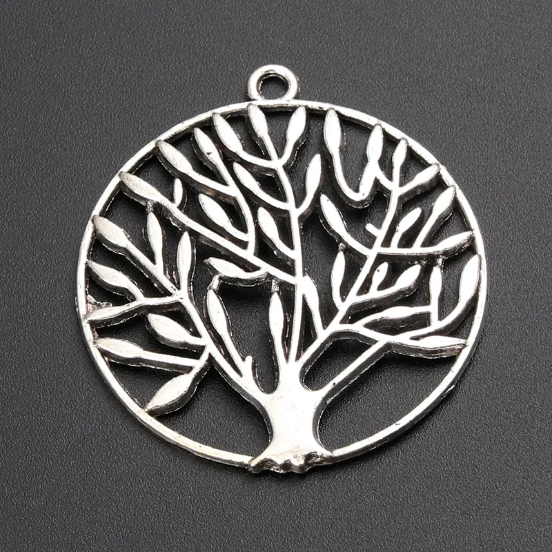 10 шт. круглые металлические браслеты и ожерелья из сплава серебряного цвета