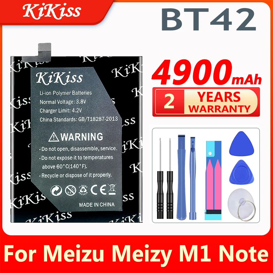 

4900mAh BT42 Phone Battery For Meizu Meizy M1 Note Cell Phone Batteries + Gift Tools