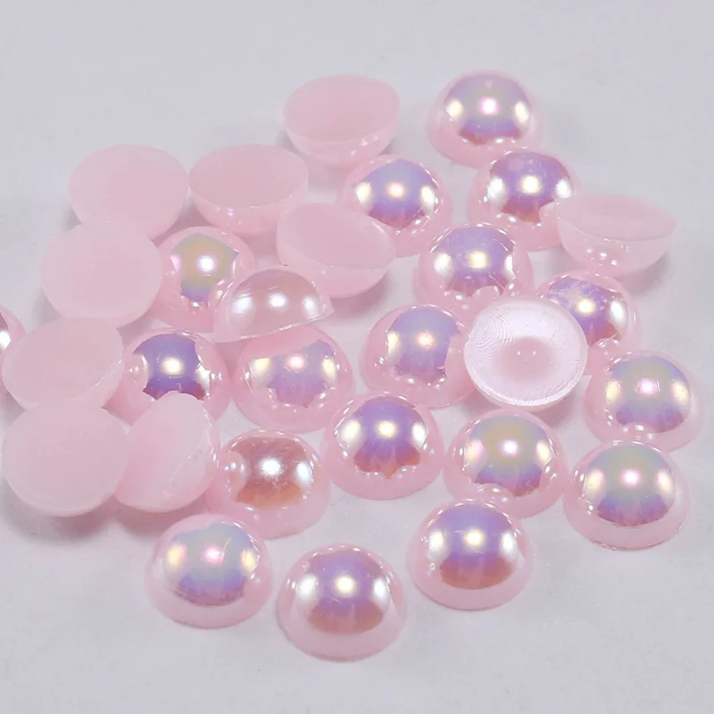 

2mm-14mm Semicircle Flat Bottom AB Color ABS Imitation Pearl Acrylic Resin Half Face Pearl DIY Mobile Phone Manicure