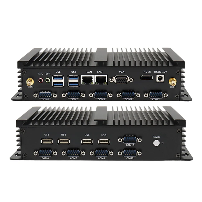 

X86 Fanless 2 lan 10com industrial pc i5 10210U i7 10710U embedded mini computer