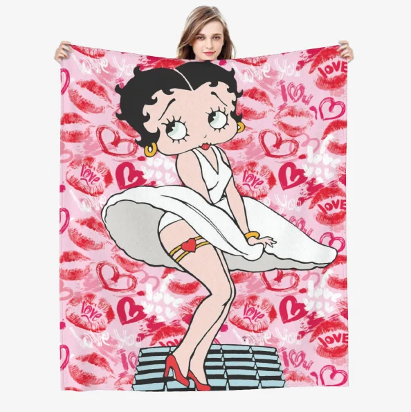 

Бетти бопес, Клетчатое одеяло, фланелевое одеяло, микроберт для кровати, автомобиля и украшения дома, подарок для девочки