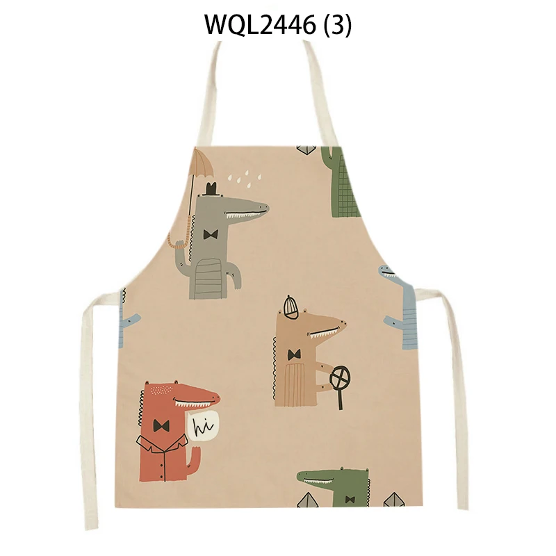 

1 симпатичный маленький фартук с животным принтом, Детский фартук, домашний кухонный фартук для выпечки, кухонный маслостойкий инструмент д...