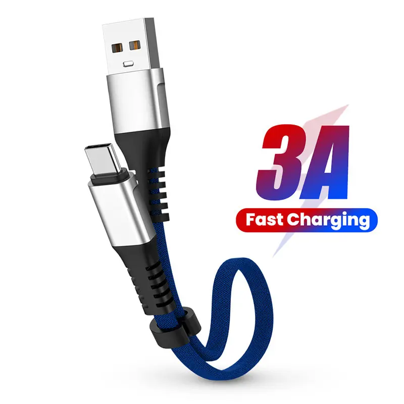 

30Cm Short Cable USB Type C Fast Charger Adapter Power Bank Battery Cables 3A Smartphone Micro USB C Type C Data Sync Wire Cord