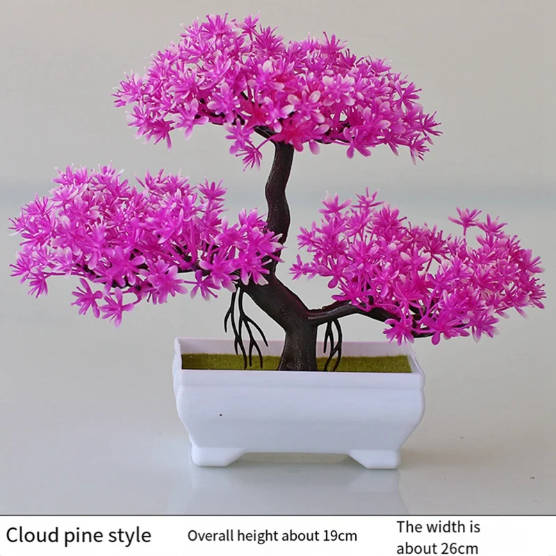 2 шт. искусственное растение бонсай пластиковый маленький горшок на дереве