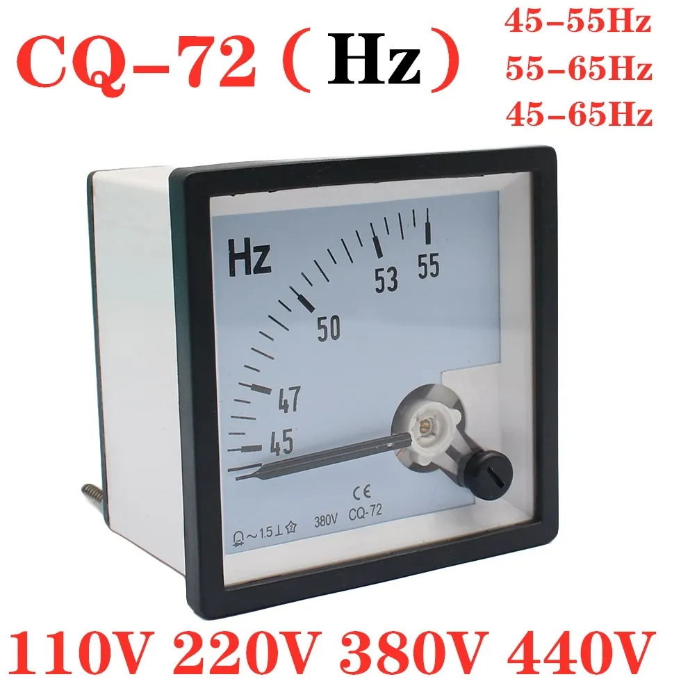

CQ-72-HZ Pointer type AC 100/220V/380V Analog Panel Frequency Meter Tester Gauge Hertz Indicator 45-55Hz 45-65Hz 55-65Hz 72x72mm