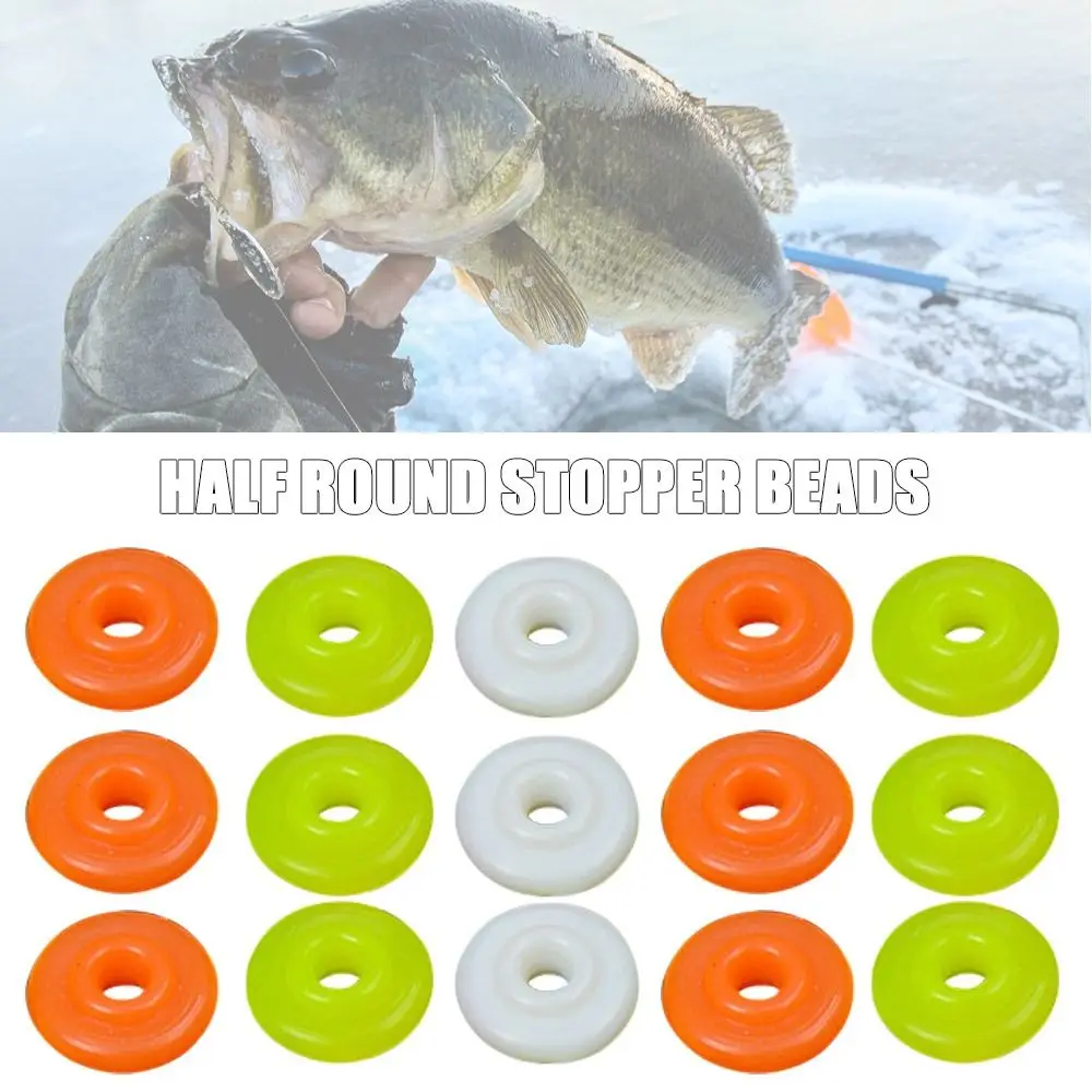 

New 3.0/4.0mm Sea Plastic Glowing Balls Half Round Stopper Beads Stoppers Fishing Bead