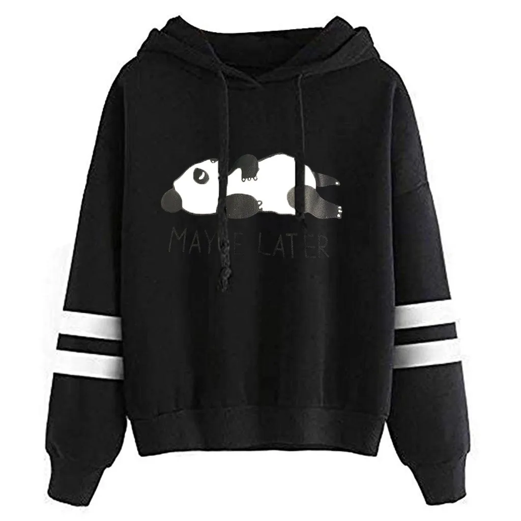 

Letter Women Hooded Sleeve Pullover Hoodie Fashion Long Bear Hoodies Women's Blouse