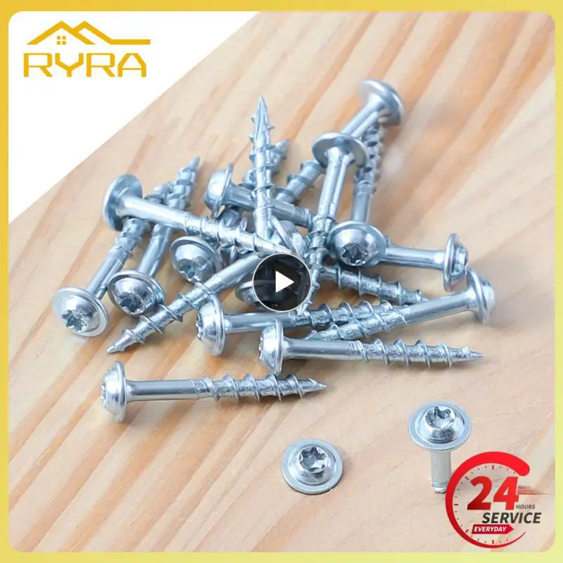 

Newest Screws Woodworking Screws Galvanized Coarse Thread Round Head T20 Phillips Pocket Torx Screws 1-1/4" Screws Fasteners