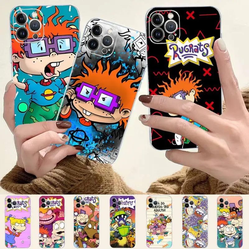 

Cartoon-R-Rugrat Chuckie Angelica Phone Case For iPhone 8 7 6 6S Plus X SE 2020 XR XS 14 11 12 13 Mini Pro Max Mobile Case