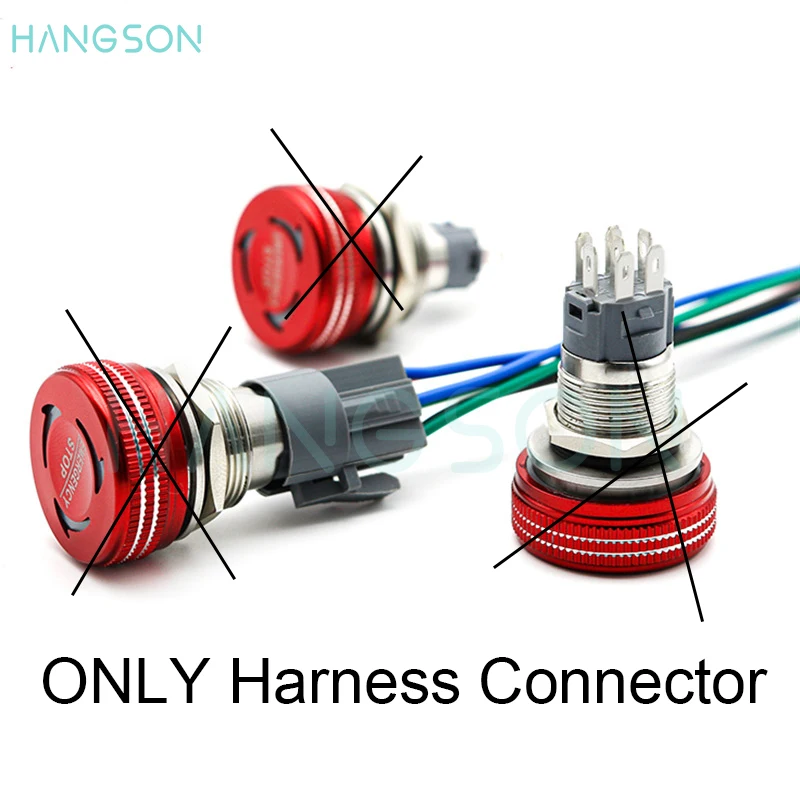 

Металлический аварийный выключатель LED красный 16/19/22 мм