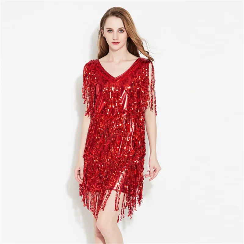 New Sexy Women Latin Dance Dress One Shoulder Party Dress Salsa Tango Cha Cha Latin Dancewear Tassel Ballroom Competition women tassel flared latin dress see through sheer mesh v neck long sleeves latin dance costume dancewear performance competition