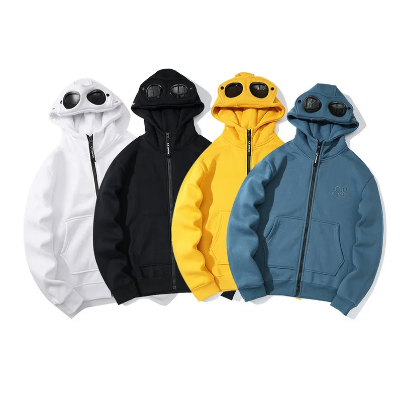 

Spring and Autumn Couple Round Lens Zip Hooded Sweater