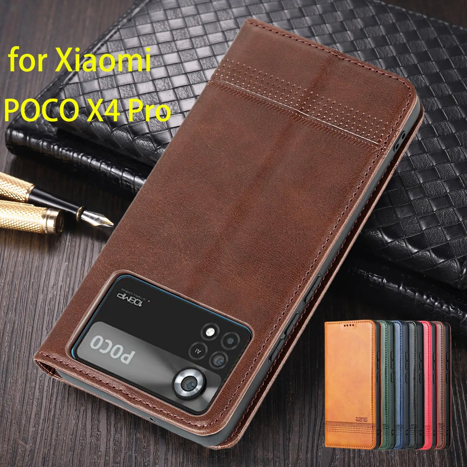 

Deluxe Magnetic Adsorption Leather Fitted Case for Xiaomi POCOPHONE POCO X4 Pro 6.67" Flip Cover Protective Case Fundas Coque