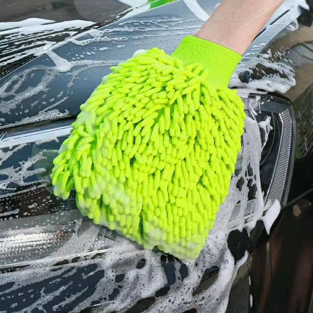 

1PC Double-sided Microfiber Washable Car Washing Gloves Care Cleaning Cleaning Car Car Gloves Towel Cloth Accessories Mitt C1X9