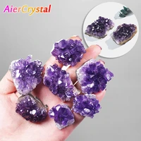 natural uruguay amethyst cluster jewelry feng shui healing degaussing purification rough stone home decoration collection